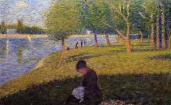 喬治 脩拉 La Grande Jatte, Woman Sewint